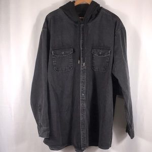 NO BOUNDARIES Mens Jean Hoodie Shirt Jacket Sz 3XL